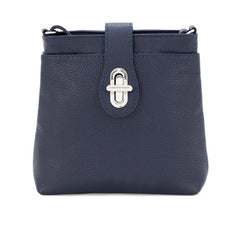 Italian Designer Leather Multi-compartment Crossbody Cleo Navy - British D'sire