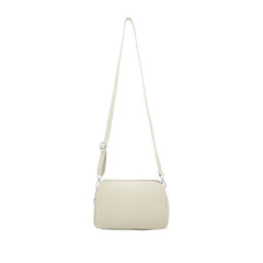 Italian Designer Leather Rectangular Triple Compartment Crossbody Pure White - British D'sire