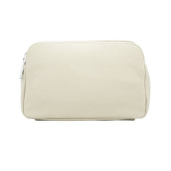 Italian Designer Leather Rectangular Triple Compartment Crossbody Pure White - British D'sire