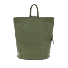 Italian Designer Soft Leather Folding Backpack -Multiuso Olive Green - British D'sire