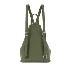 Italian Designer Soft Leather Folding Backpack -Multiuso Olive Green - British D'sire