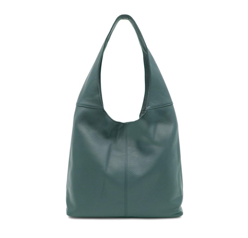 Italian Designer Soft Leather Plain Hobo Bag - Swolit Alessandra Teal - British D'sire