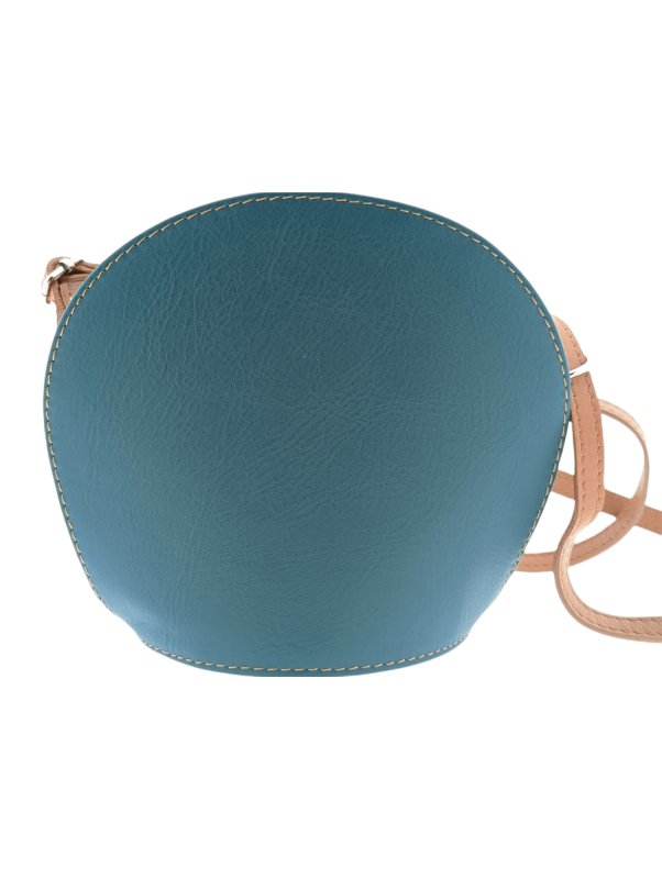 Italian Leather Crossbody Bag with Zip- Fresca- Teal - British D'sire