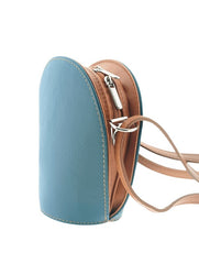 Italian Leather Crossbody Bag with Zip- Fresca- Teal - British D'sire