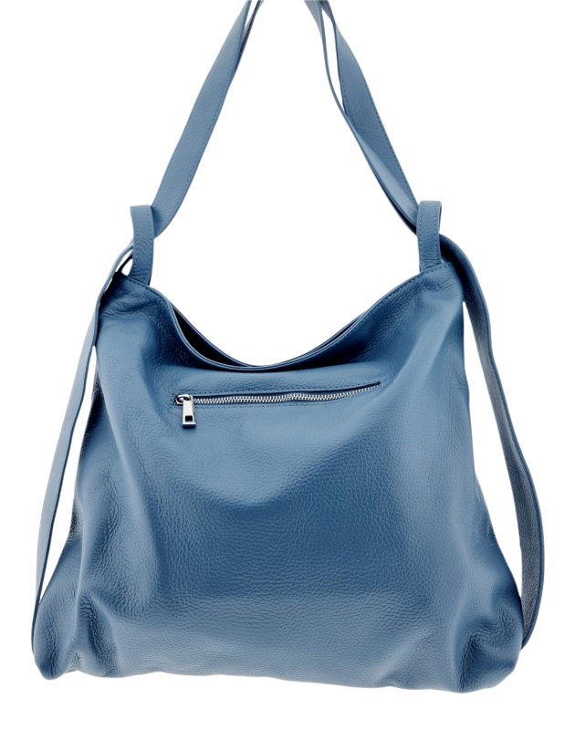 Italian Leather High Quality Large Leather Convertible Backpack -Ultimati Dusty Blue - British D'sire