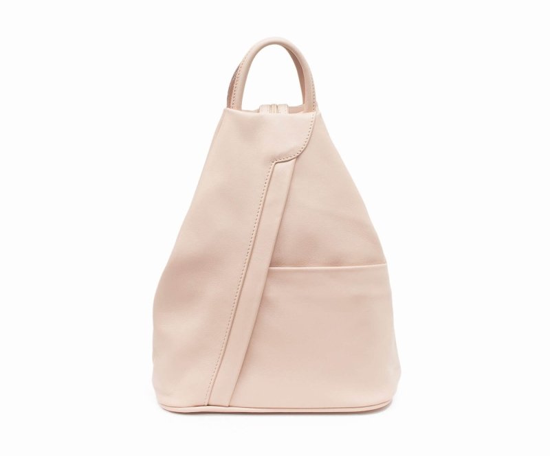 Italian Leather Triangular Backpack- Swolit Ilaria Nude - British D'sire