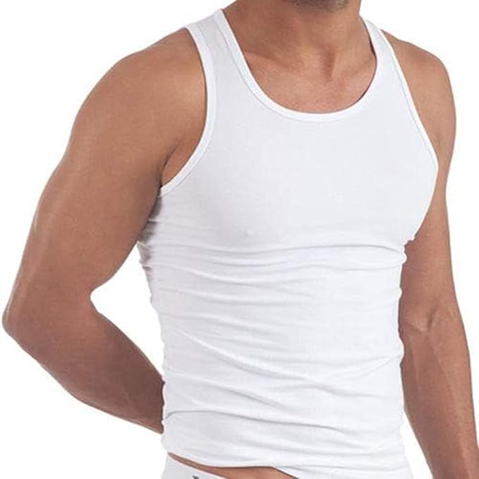 ITRAT® Men's Cotton Vests Tank Tops Sleeveless Plain Breathable Slim Fit Summer Top Vest Everyday Athletic wear, Easy Fit Men Workout Shirts (Pack 1) - Vests - British D'sire