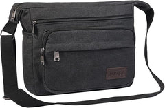 JAKAGO Canvas Messenger Bag 15 inch Mens/Women Shoulder Bag with Multiple Pockets for School Travel Outdoor Fishing Camping Work Daily Use - Totes & Shoulder Bags - British D'sire