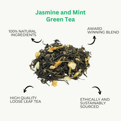 Jasmine and Mint Green Tea, Green Loose Leaf Tea - Tea & Infusions - British D'sire