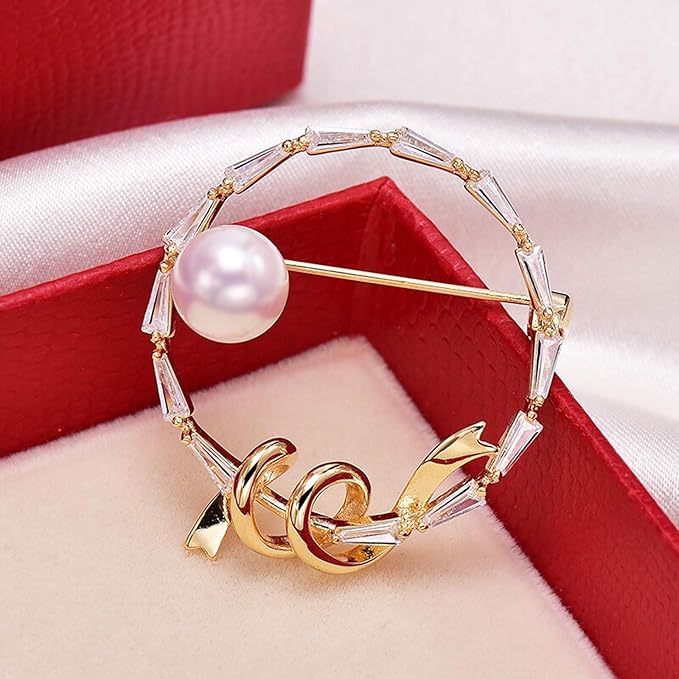 jewellery Women Brooch Pins High - end Brooches,Shiny Synthesis Cubic Zirconia Brooches Personalized Temperament Neckline Pearl Corsage Pin (/Gold) Fashion Brooches (Color : A) jewellery - Brooms & Brushes - British D'sire