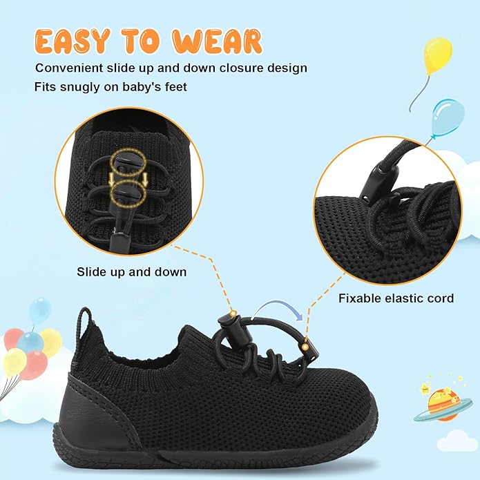 JIASUQI Baby Shoes for Baby Boys Girls First Walking Shoes Infant Non - Slip Breathable Trainers with Soft Rubber Sole Toddler Slip On Slippers Sneakers - British D'sire