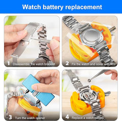 JOREST Watch Battery Replacement Kit, Watch Wrench Back Remover for Rotate Open Watch Cover,Watch opening tool,Watch Case Opener with Watch Back Remover Holder,Tweezers,Instruction manual - Repair Tools & Kits - British D'sire