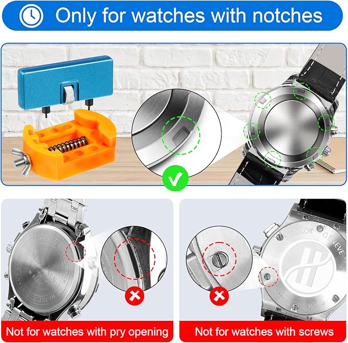 JOREST Watch Battery Replacement Kit, Watch Wrench Back Remover for Rotate Open Watch Cover,Watch opening tool,Watch Case Opener with Watch Back Remover Holder,Tweezers,Instruction manual - Repair Tools & Kits - British D'sire