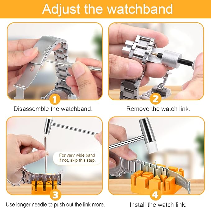 JOREST Watch Link Removal/Repair Kit Tool to Adjust and Replace Strap, pin Removal Tool, 20PCS Watch Spring Bars, 13PCS Spare Needle - Repair Tools & Kits - British D'sire