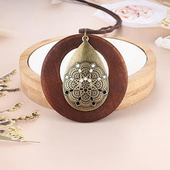 KALVICA 4 PCS Wooden Necklaces for Women Girl,Long Vintage Pendant Natural Wood Necklace,Ethnic Style Pendant Necklace - Jewellery & Watches - British D'sire