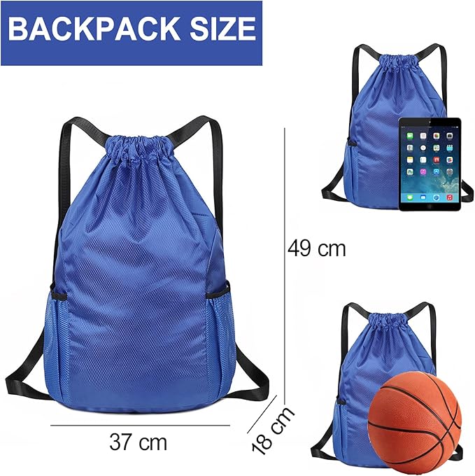 KANGSIT Drawstring Bag, Swim PE Bags Drawstring Gym Bag for Kids Adults, Waterproof Swimming Sports Bag for School Sports Swimming Gym Travel Unisex Gym Bag - Gym Bags - British D'sire