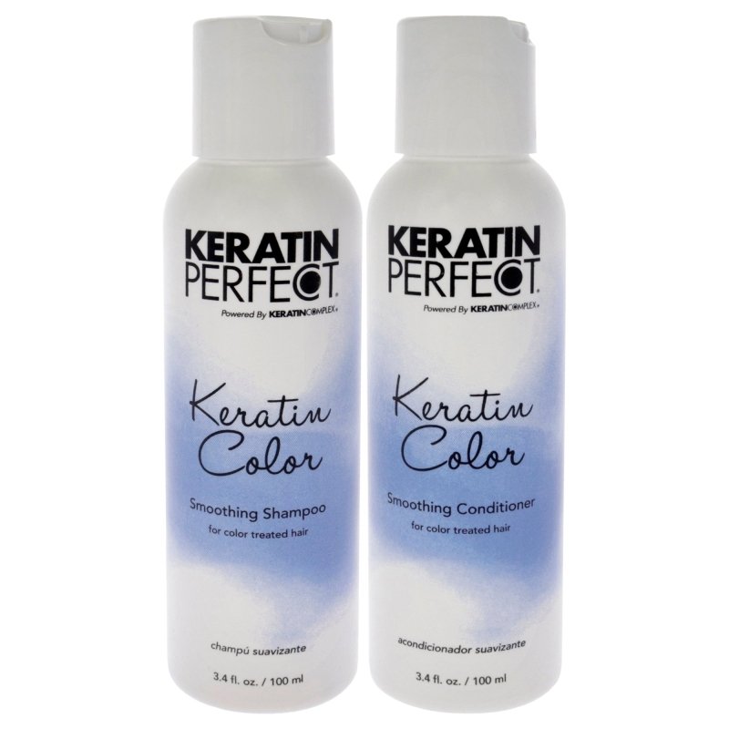 Keratin Color Duo by Keratin Perfect for Unisex - 2 Pc 3.4oz Shampoo, 3.4oz Conditioner - 3.4oz Shampoo, 3.4oz Conditioner - British D'sire