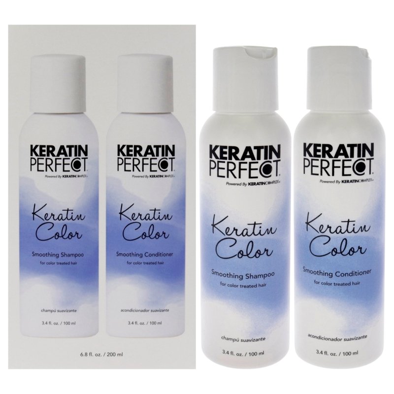 Keratin Color Duo by Keratin Perfect for Unisex - 2 Pc 3.4oz Shampoo, 3.4oz Conditioner - 3.4oz Shampoo, 3.4oz Conditioner - British D'sire