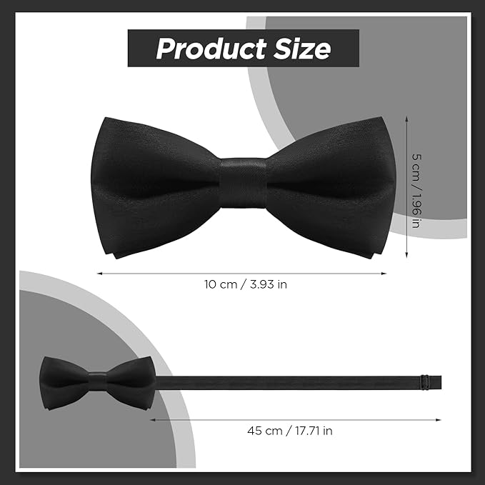 Kids Bow Tie, Boy's Pre - Tied Bow Ties - Adjustable Neck Silk Bowties Classic Solid Colour Bow Tie for Baby Toddler Birthday Wedding Formal Party Banquet Prom Ball Fancy Dress - Kids Ties - British D'sire