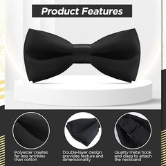 Kids Bow Tie, Boy's Pre - Tied Bow Ties - Adjustable Neck Silk Bowties Classic Solid Colour Bow Tie for Baby Toddler Birthday Wedding Formal Party Banquet Prom Ball Fancy Dress - Kids Ties - British D'sire