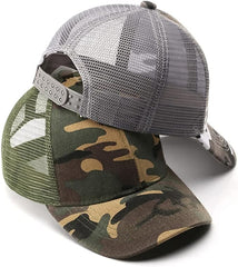 Kids Camo Baseball Cap Mesh Sun Hat Cotton Snapback Trucker Cap UV Protection Visor Headwear Quick Dry Breathable Outdoor Sports Hat Cap Cycling Football Travel Beach Tennis Boys 5 - 12 Years Old - British D'sire