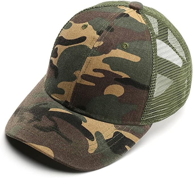 Kids Camo Baseball Cap Mesh Sun Hat Cotton Snapback Trucker Cap UV Protection Visor Headwear Quick Dry Breathable Outdoor Sports Hat Cap Cycling Football Travel Beach Tennis Boys 5 - 12 Years Old - British D'sire