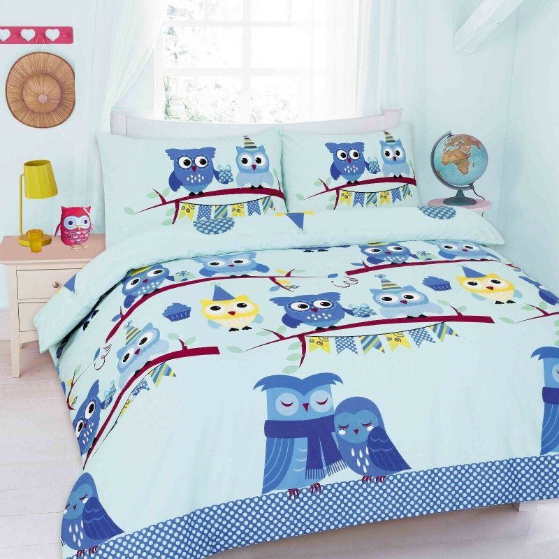 Kids Cute Owls Duvet Cover Set - Home, Furniture & DIY:Bedding:Bedding Sets & Duvet Covers - British D'sire