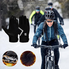 Kids Running Sports Gloves Cycling Boys Winter Touch Screen Thermal Children Girls Windproof Outdoor Anti - slip Gloves Warm Bike Riding Football Walking Ski Ages 4 - 12 - Kids Accessories - British D'sire