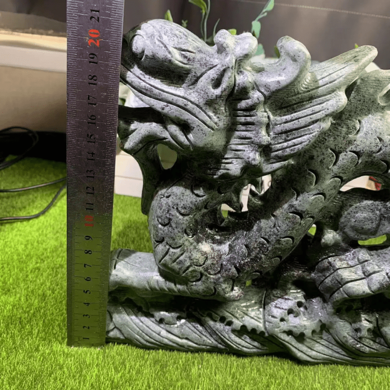 Kindfull Naure Crystal hand carved xiuyan jade dragon healing stone fengshui Crystal chinese dragon for sale - Stone Carving Statue - British D'sire