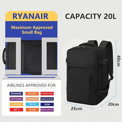 KIRFEIHT Cabin Bags 40x20x25 for Ryanair Underseat Carry - Ons Travel Backpack - Hand Luggage Backpack Cabin Bag Size 20L - Daypack School Office Bag with USB Port - Luggage & Bags - British D'sire