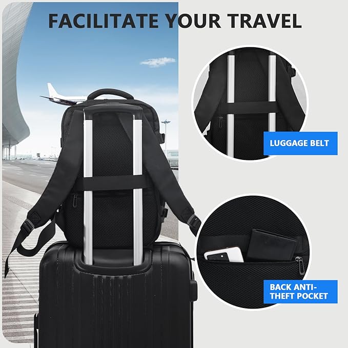 KIRFEIHT Cabin Bags 40x20x25 for Ryanair Underseat Carry - Ons Travel Backpack - Hand Luggage Backpack Cabin Bag Size 20L - Daypack School Office Bag with USB Port - Luggage & Bags - British D'sire