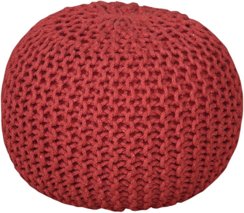 Knitted Pouffe Chunky Round Footstool Ottoman 100% Cotton - British D'sire