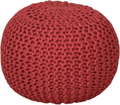 Knitted Pouffe Chunky Round Footstool Ottoman 100% Cotton - British D'sire