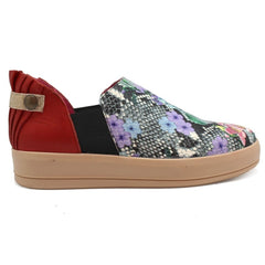 La Princess - Python - denim print leather slip on sneaker - Sneaker - British D'sire