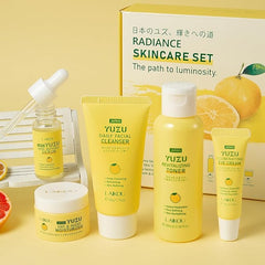 LAIKOU YUZU Radiance Skincare Set, Skin Care Sets & Kits with Cleanser, Toner, Serum, Eye Cream, Moisturizer, Skin Care for Teenage Girls Gift Set, Pamper Sets for Women Gifts, All Skin Types - Skin Care Kit - British D'sire