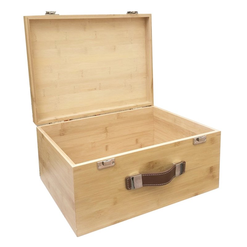 Large Bamboo Storage Box - Wooden Crates - British D'sire