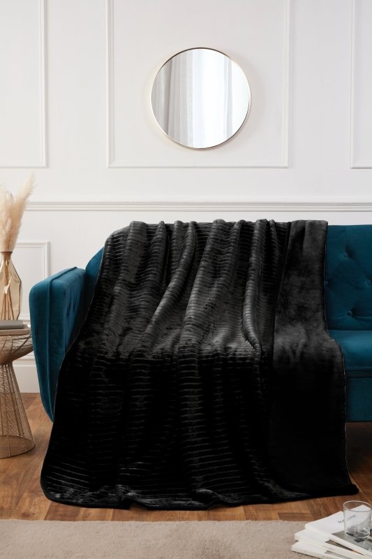 Large Luxury Mink Throw Ribbed and Plain Blanket Warm Fleece Double King - Throw - British D'sire