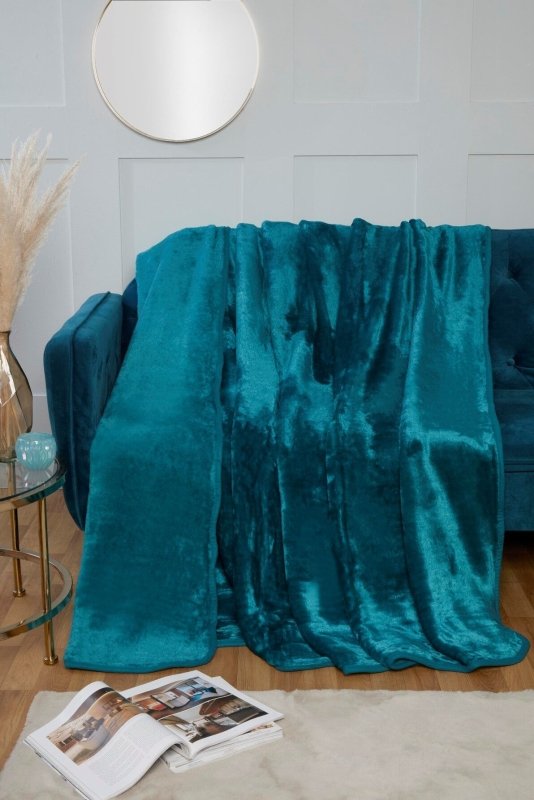 Large Luxury Mink Throw Ribbed and Plain Blanket Warm Fleece Double King - Throw - British D'sire