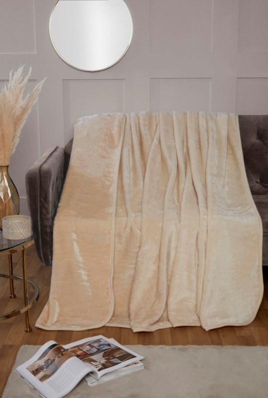 Large Luxury Mink Throw Ribbed and Plain Blanket Warm Fleece Double King - Throw - British D'sire