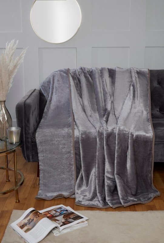 Large Luxury Mink Throw Ribbed and Plain Blanket Warm Fleece Double King - Throw - British D'sire