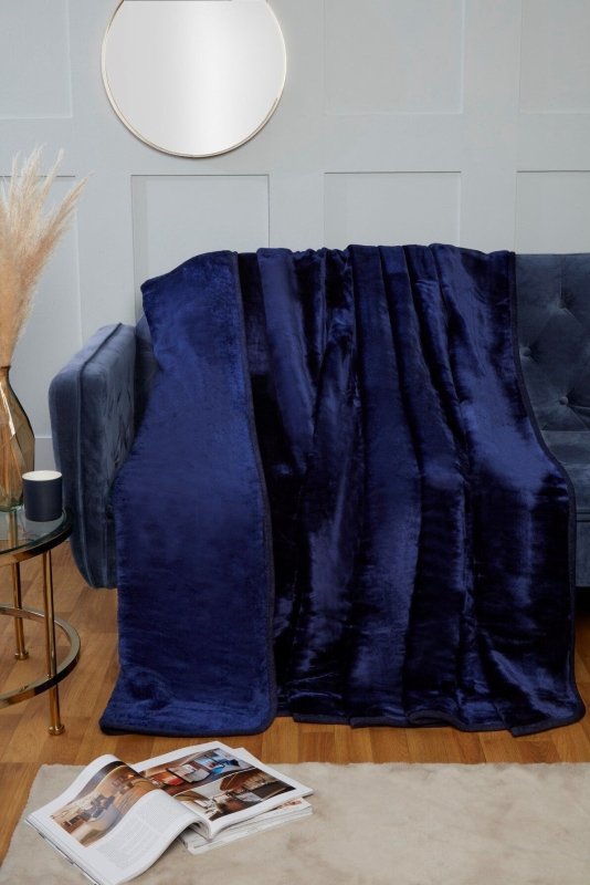 Large Luxury Mink Throw Ribbed and Plain Blanket Warm Fleece Double King - Throw - British D'sire