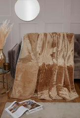 Large Luxury Mink Throw Ribbed and Plain Blanket Warm Fleece Double King - Throw - British D'sire