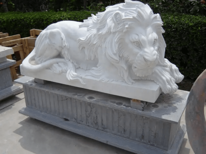 Large Utodoorfront door life size marble stone lion statues sculptures for sale - Decor Sculpture - British D'sire