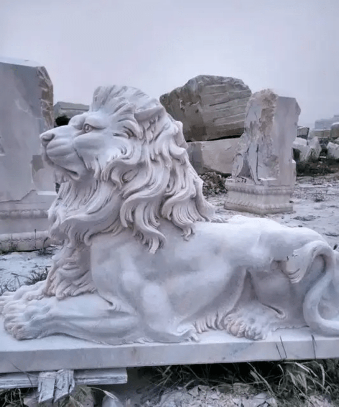 Large Utodoorfront door life size marble stone lion statues sculptures for sale - Decor Sculpture - British D'sire