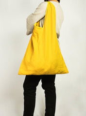 Lemon linen triangle bag - Origami Bag - British D'sire