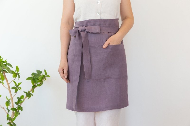 Lemon linen waist apron - Apron - British D'sire