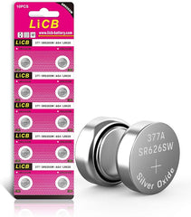 LiCB 10 PCS SR626SW 377 AG4 1.5V Button Cell Watch Batteries - Watch Accessories - British D'sire