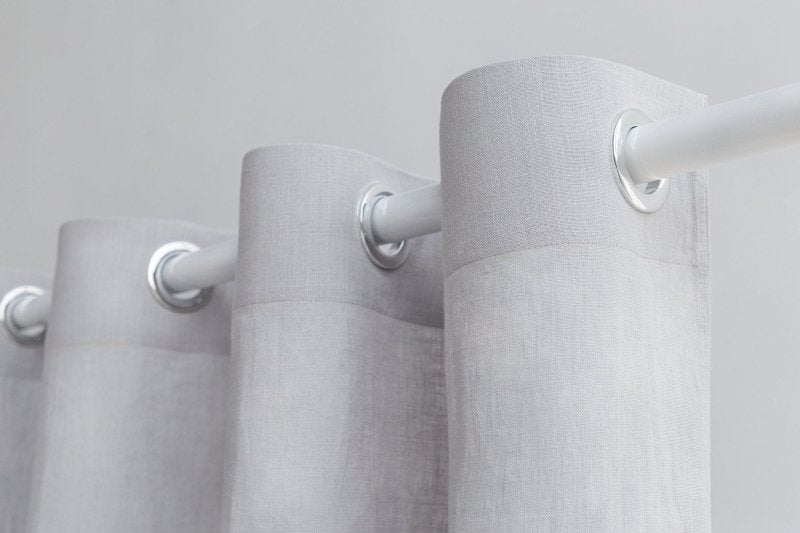 Light Grey linen curtain with grommets - Grommets - British D'sire