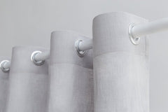 Light Grey linen curtain with grommets - Grommets - British D'sire