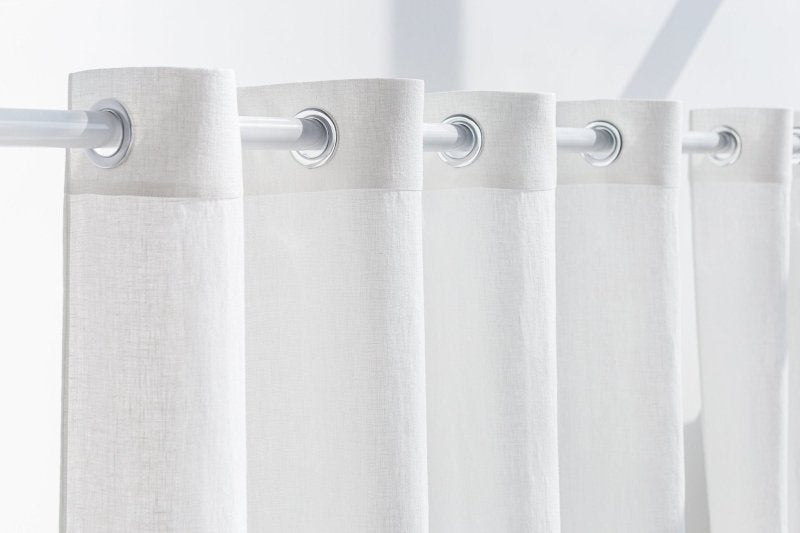 Light Grey linen curtain with grommets - Grommets - British D'sire